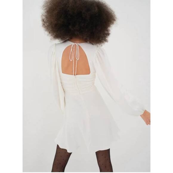 (S) NWT $255 NEW FOR LOVE & LEMONS beatrice mini dress in white - Picture 3 of 7